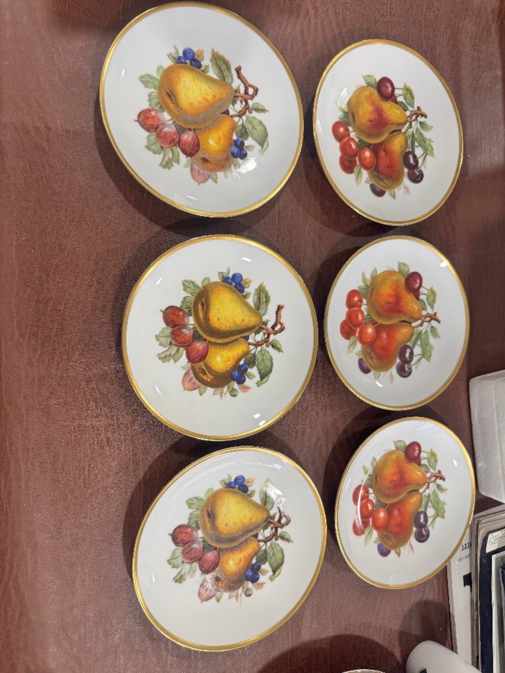 Vintage Mitterteich Bavaria Porcelain Fruit Pattern Decorative Plates (6)